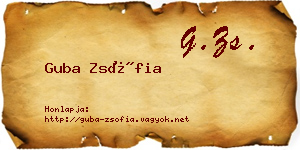 Guba Zsófia névjegykártya